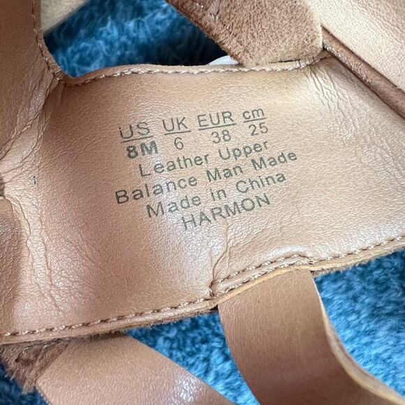 FRANCO SARTO Harmon Tan Suede Lace-Up Block Heels Size 8 - Picture 8 of 8